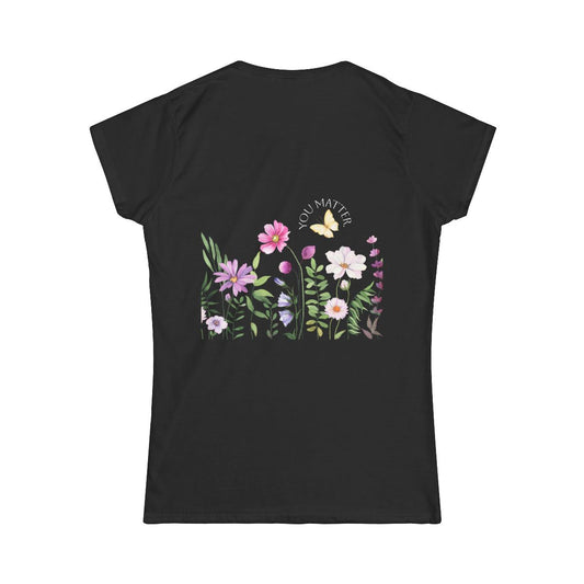 Short Sleeve T-Shirt: Live In The Moment-Floral