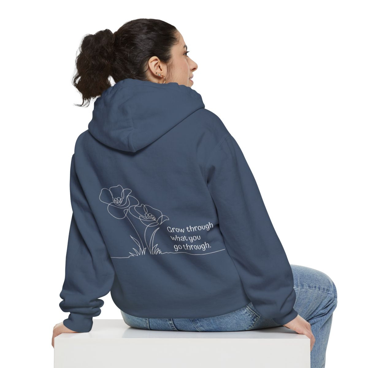 Hoodie: Grow Through What You Go Through-Flowers