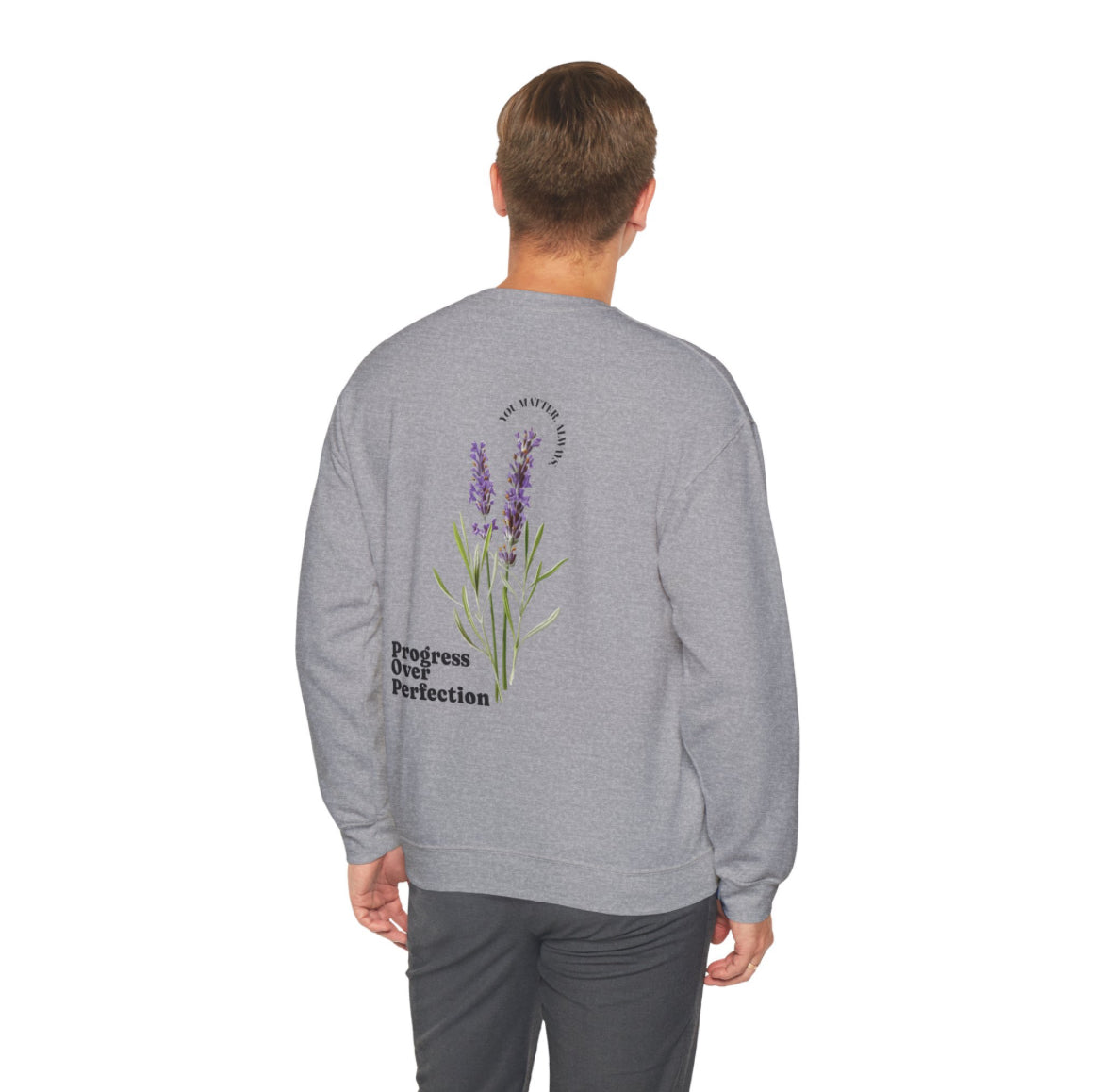 Crewneck: Progress Over Perfection-Lavender