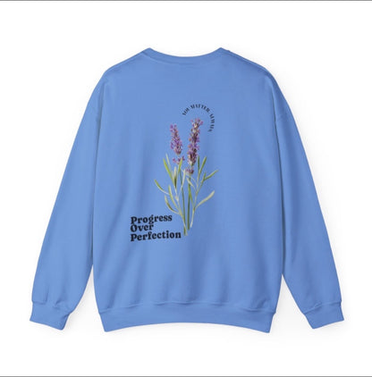 Crewneck: Progress Over Perfection-Lavender
