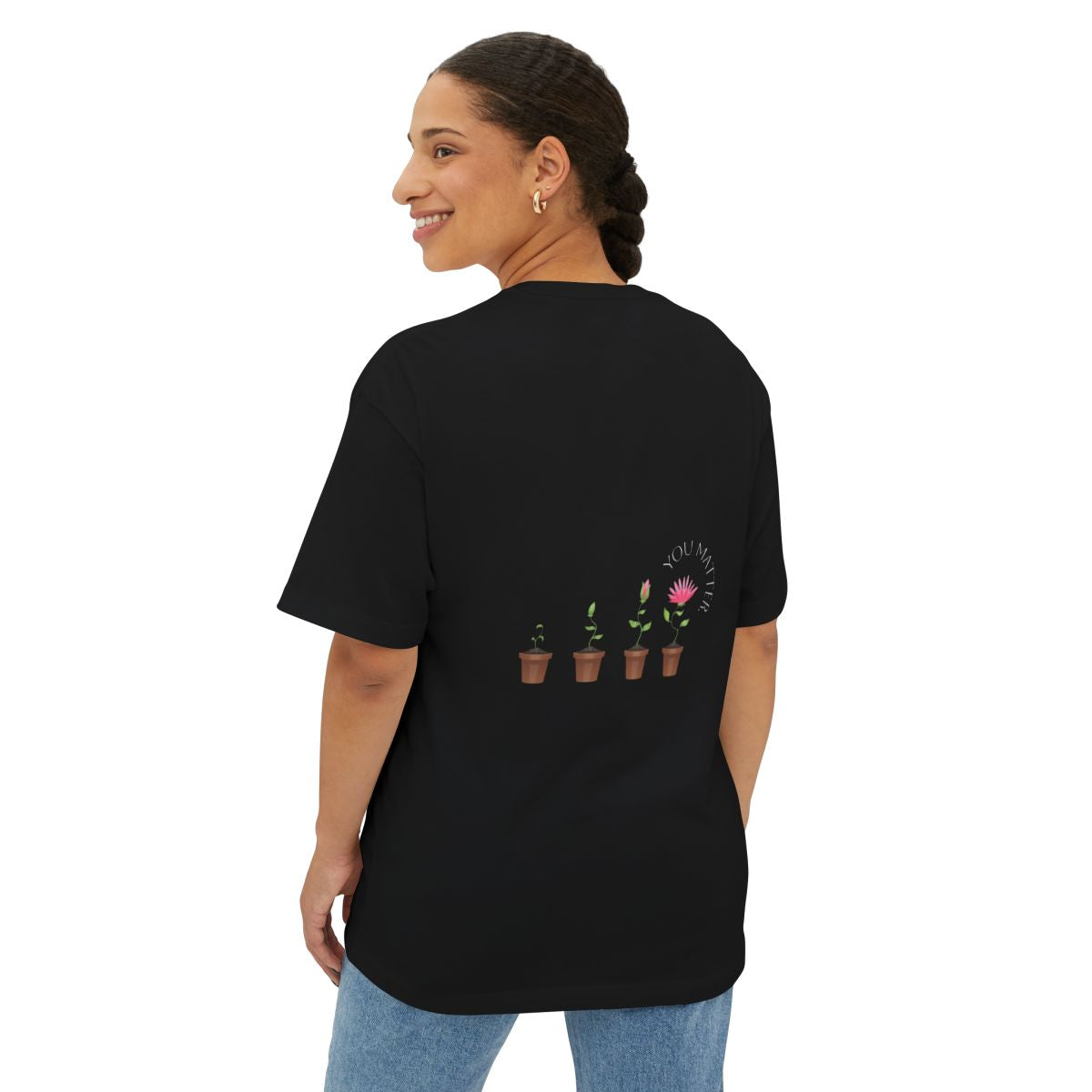 Oversized T-Shirt: One Day At A Time-Flower Pots