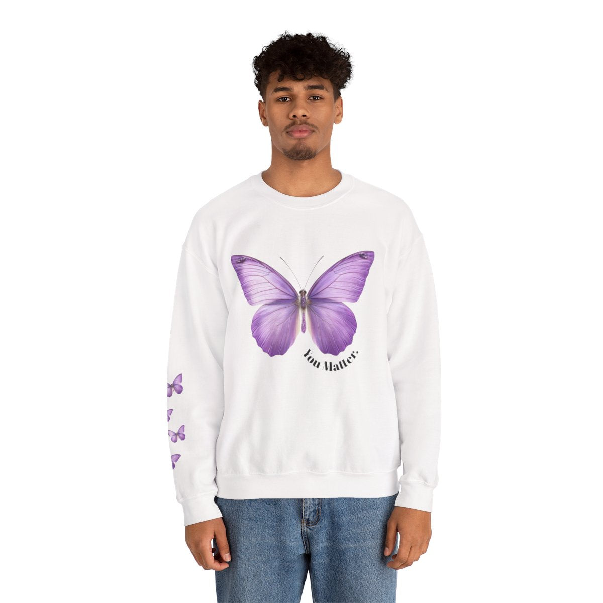 Crewneck: Butterfly Design/Sleeve Design-You Matter