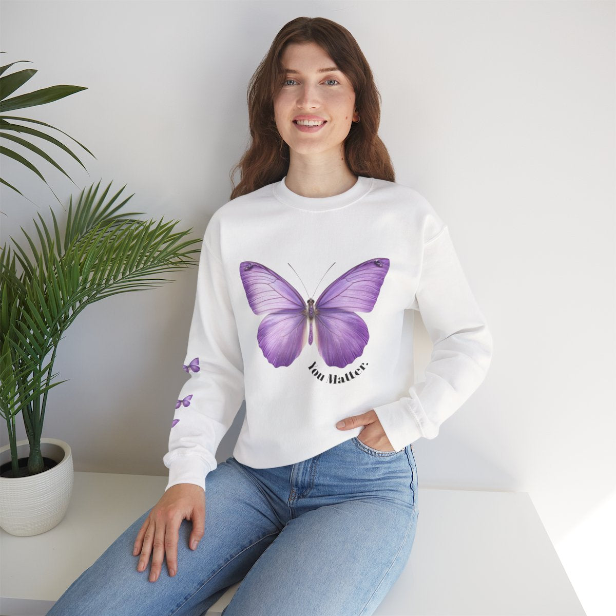 Crewneck: Butterfly Design/Sleeve Design-You Matter