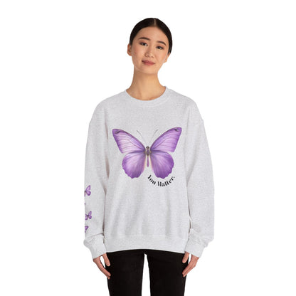 Crewneck: Butterfly Design/Sleeve Design-You Matter