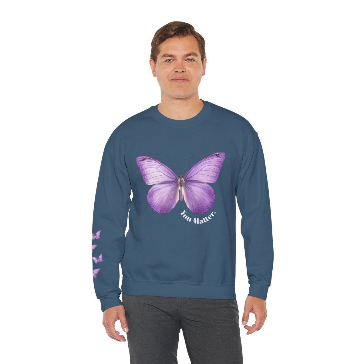 Crewneck: Butterfly Design/Sleeve Design-You Matter