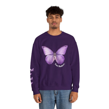 Crewneck: Butterfly Design/Sleeve Design-You Matter