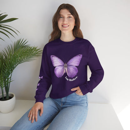 Crewneck: Butterfly Design/Sleeve Design-You Matter